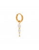 Oorbel Triple Pearl Hoop | goud