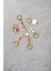 Oorbel Triple Pearl Hoop | goud