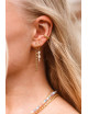 Oorbel Triple Pearl Hoop | goud
