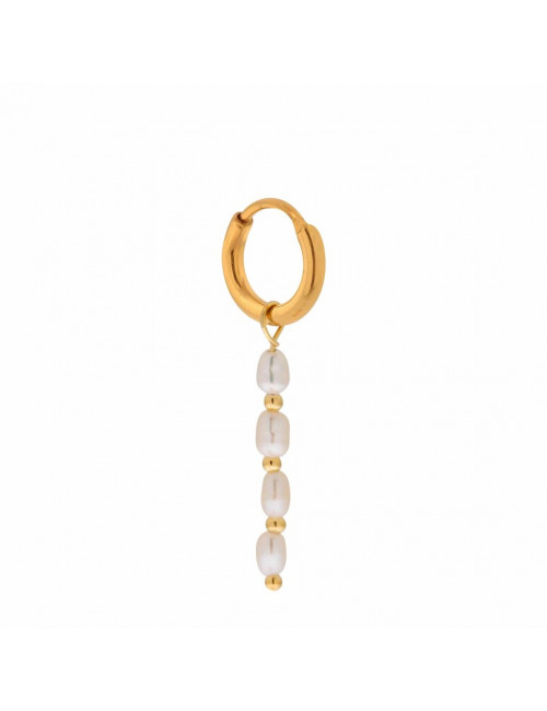 Oorbel Quadruple Pearl | goud