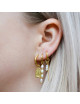 Oorbel Quadruple Pearl | goud