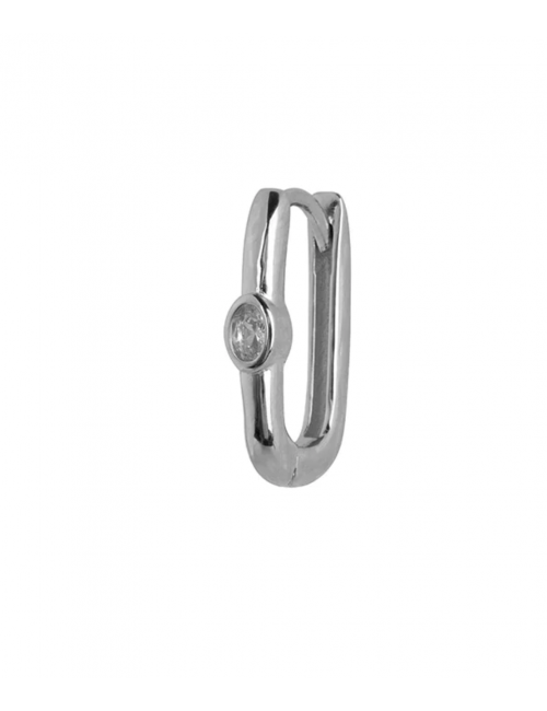 Oval Oorbel | silver & white