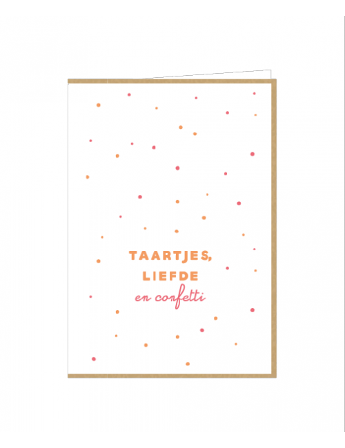 Wenskaart | taartjes, liefde en confetti
