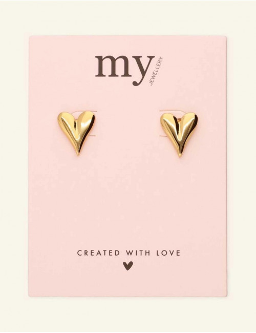 Ear studs heart | goud