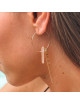 Asymmetrische Oorbellen Goud | bergkristal