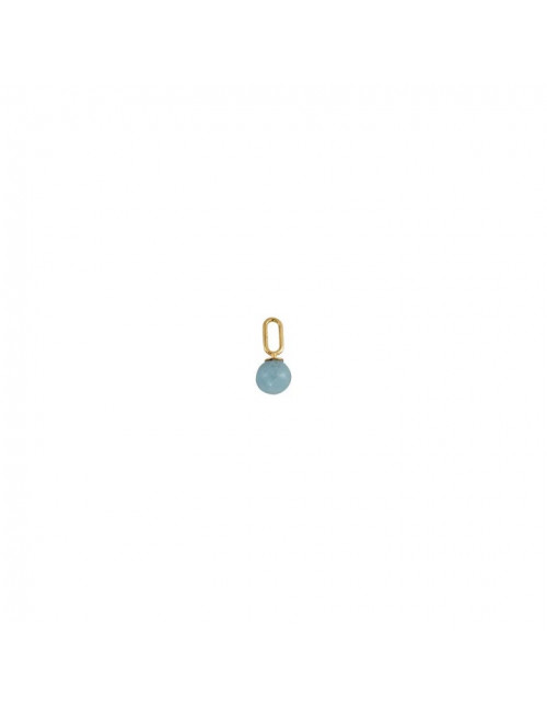 Gouden Bedeltje Stone Drop | aquamarine