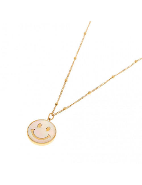 Halsketting Shiny Smiley | goud