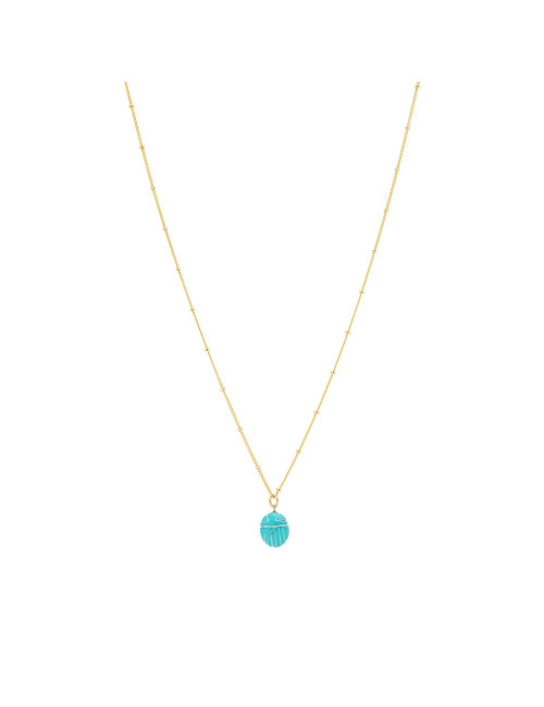 Halsketting Scarabee Goud | turquoise