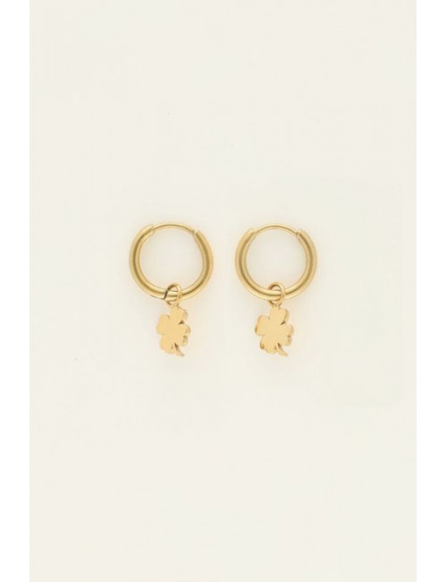 Oorringen goud (set van 2) | klavertje