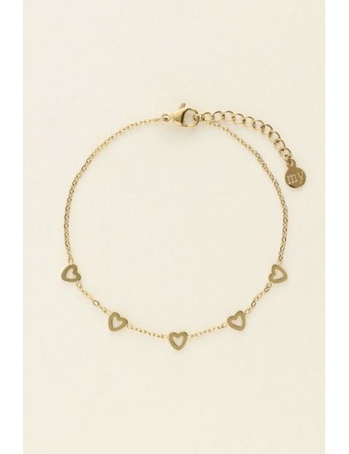 Armband Goud | kleine hartjes