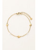 Armband Goud | hartjes/parels