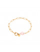 Armbandje Hold On Pink Heart | goud