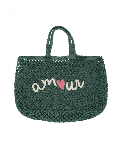 Strandtas Amour | donkergroen