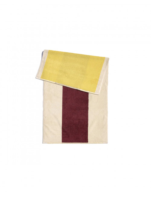 Badhanddoek 70x140cm | yellow/bordeaux