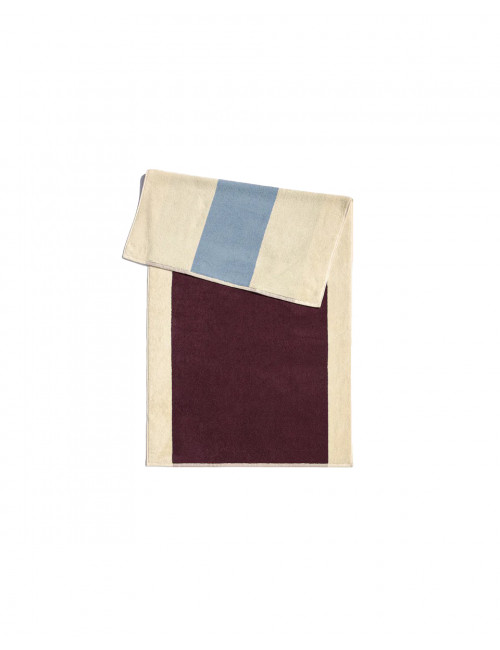 Badhanddoek 50x100cm | sky blue/bordeaux