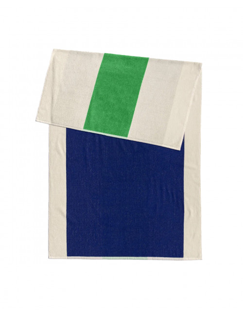Strandlaken 90x180cm | royal blue/green