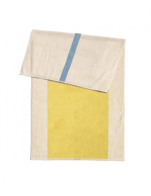 Strandlaken 90x180cm | sky blue/yellow
