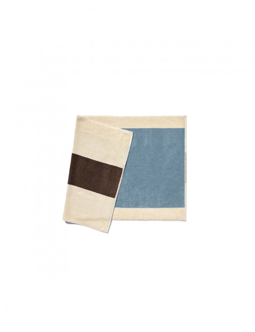 Badmat 50x80cm | sky blue/brown