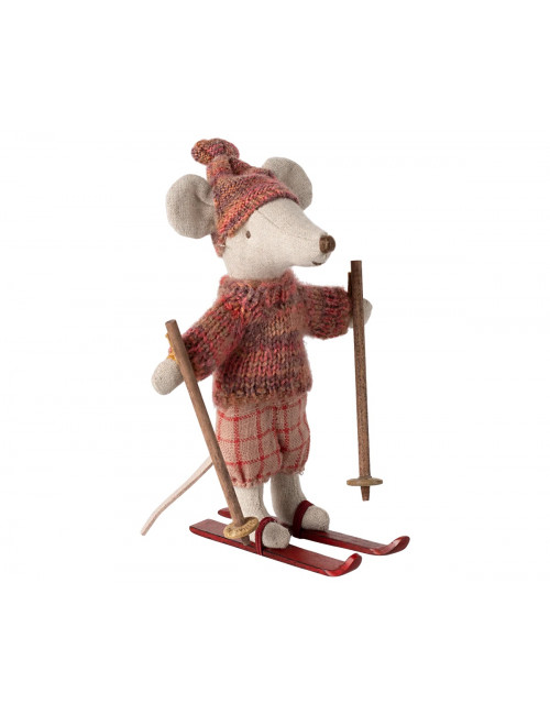 Winter Muis met Skiset Grote Zus