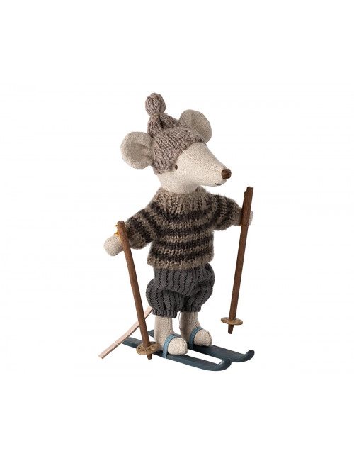 Winter Muis met Skiset Grote Broer