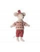 Winter Muis met Skiset Mama | rood