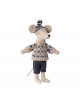 Winter Muis met Skiset Papa | blauw