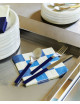 Servetten Lunch | off-white/blue