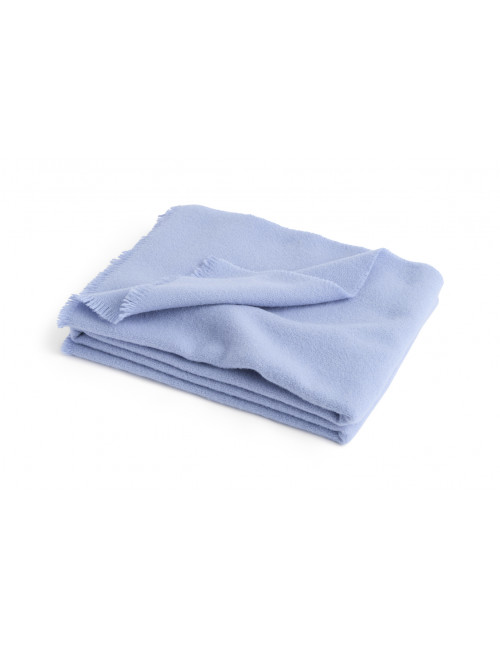 Plaid Mono Throw 100% Wol | light blue