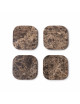 Glasonderzetters Marmer (set van 4) | organisch/bruin