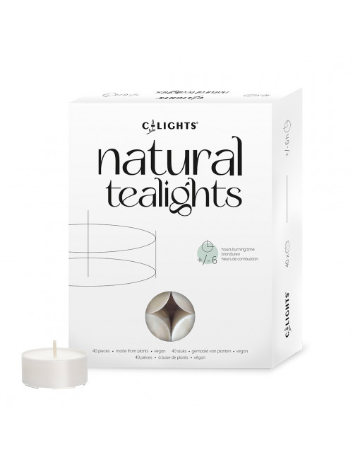 Natuurlijke Theelichten (set van 40) | vegan/6branduren