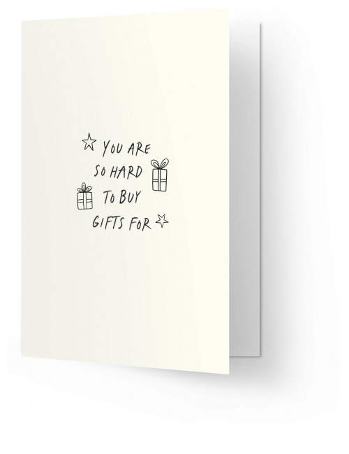 Wenskaart | hard to buy gifts for