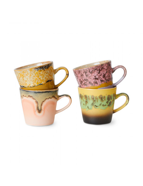 70's Ceramics Americano Mugs (set van 4) | radiant