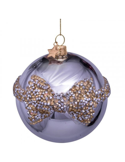 Kerstbal Diamanten Strik | zilver