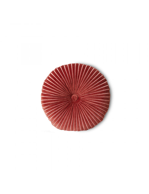 Rond Kussen Ribbel | burgundy