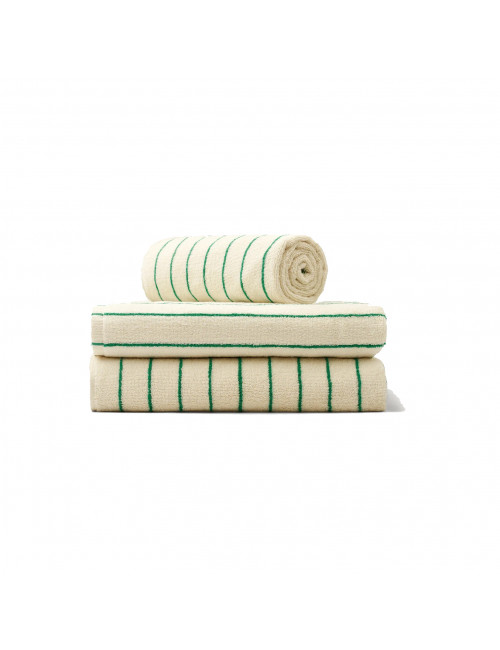 Naram Handdoek 70x140 | pure white/grass