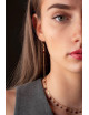 Asymmetrische Oorbellen Goud | granaat/bordeaux