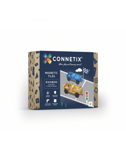 Connetix 2 Piece Rainbow Car Pack Magneetblokken