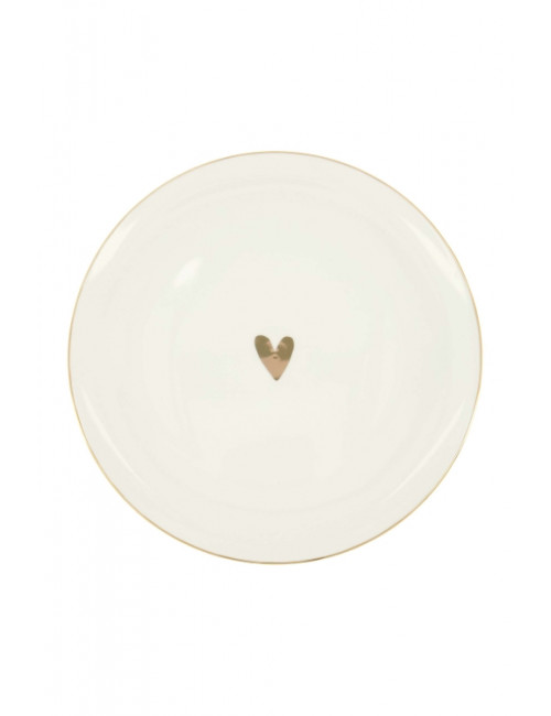 Plat Bord 27cm | hartje/goud