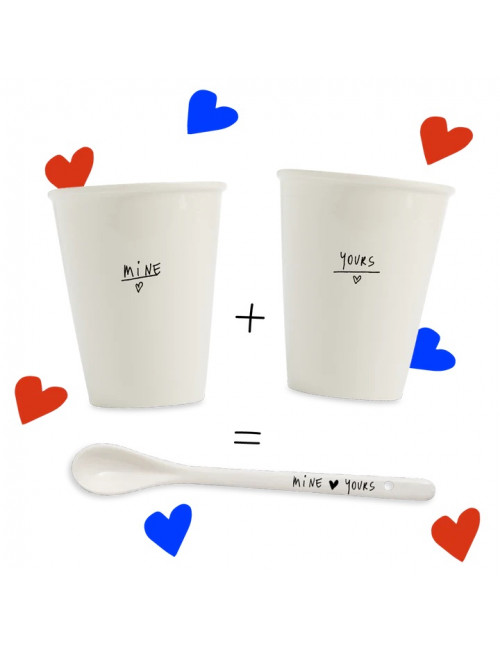 Pakket Beker (set van 2) + Lepel | mine x yours