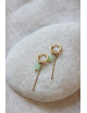 Oorbel Chain Light Green Drop Hoop | goud
