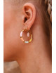 Oorbel Light Pink Oval Hoop | goud