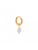 Oorbel Light Pink Oval Hoop | goud