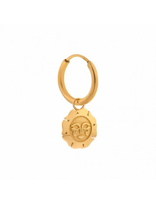 Oorbel Smiling Sun Hoop | goud