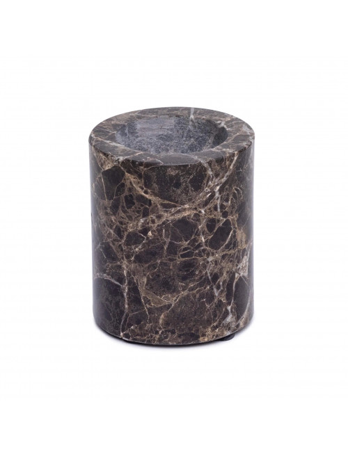Waxinelichthouder Cilinder | medium (6x7cm)/bruin dark emperador