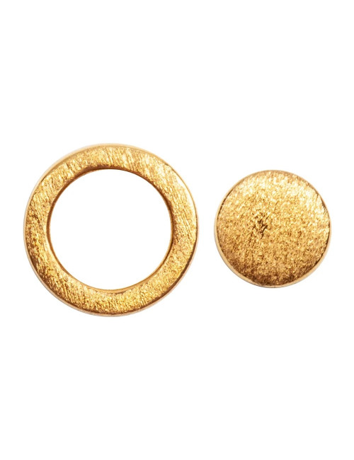 Oorbel Family Round (set van 2) | geborsteld/goud