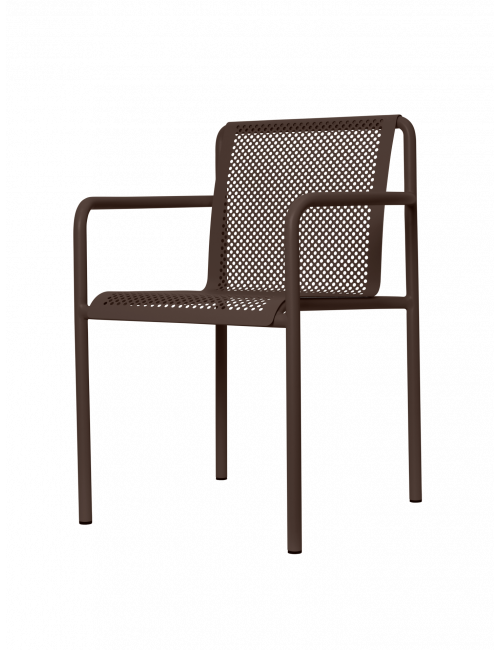 Dapple Outdoor Stoel met Arm | dark chocolate