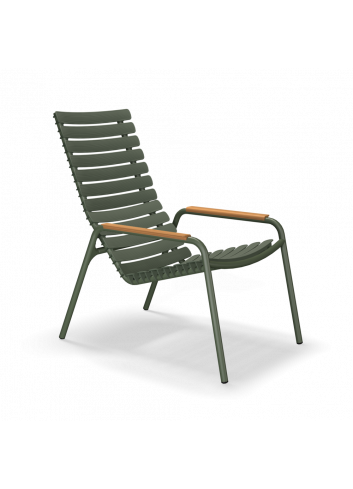 Reclips Lounge Stoel | bamboe armleuning