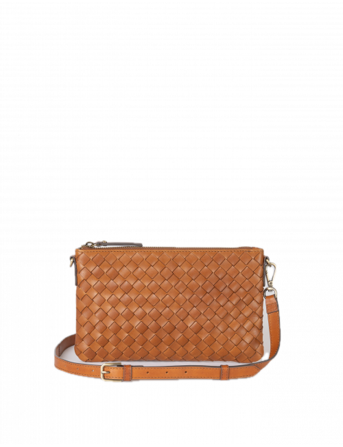 Handtas Lexi | cognac geweven classic leather