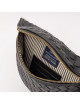 Heuptasje Ray | zwart geweven soft grain leer