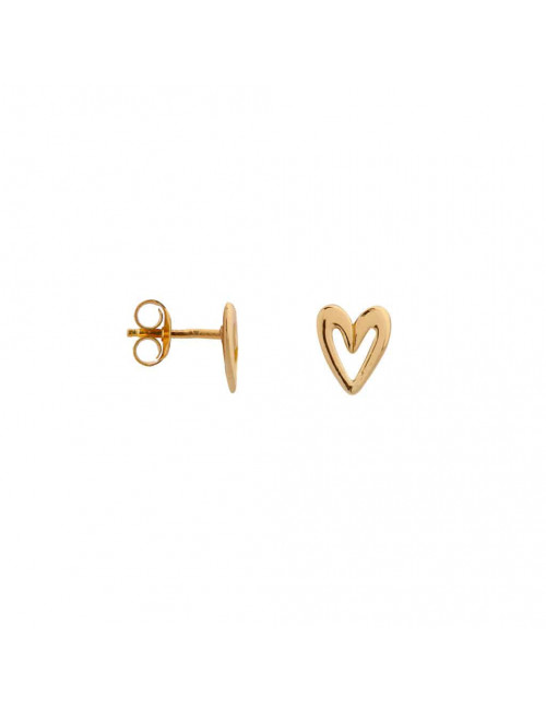 Stud Drawn Heart (per stuk) | goud